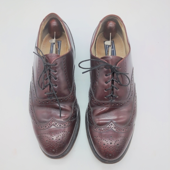 Classic Bostonian Sz 10.5 Men's Burgundy Wingtip Brogues - Picture 3 of 9
